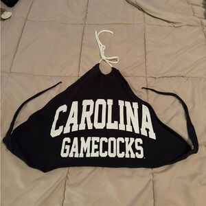 Black and white University of South Carolina Gamecocks halter crop top